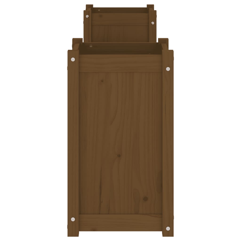 vidaXL Banchetă cu jardiniere, maro miere, 180x36x63cm, lemn masiv pin