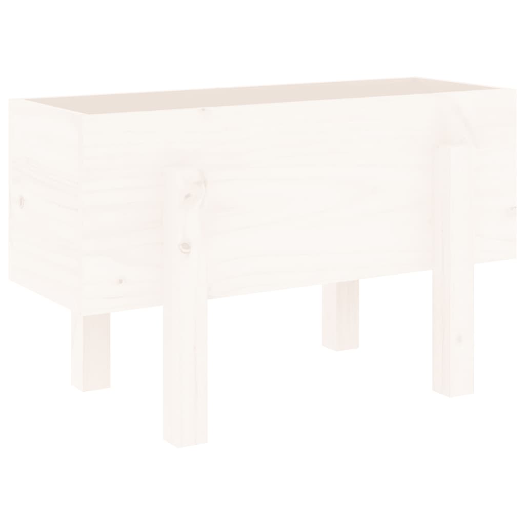 vidaXL Jardinieră de grădină, alb, 62x30x38 cm, lemn masiv de pin vidaXL Jardinieră de grădină, alb, 62x30x38 cm, lemn masiv de pin