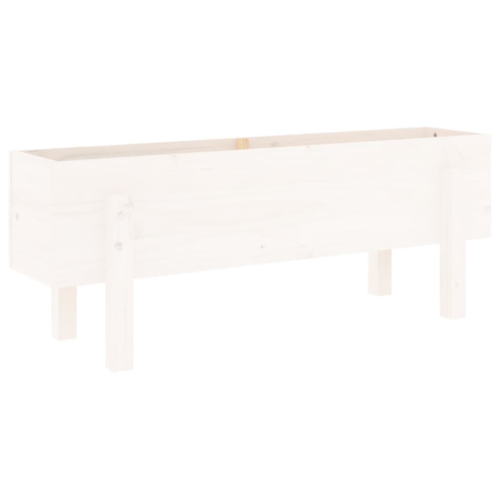 vidaXL Strat înălțat de grădină, alb, 101x30x38 cm, lemn masiv de pin vidaXL Strat înălțat de grădină, alb, 101x30x38 cm, lemn masiv de pin