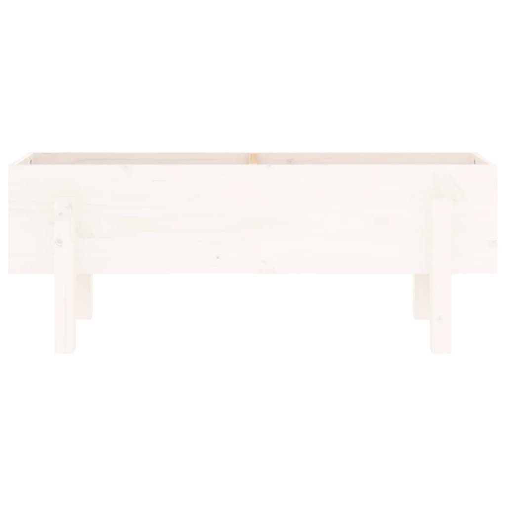 vidaXL Strat înălțat de grădină, alb, 101x30x38 cm, lemn masiv de pin vidaXL Strat înălțat de grădină, alb, 101x30x38 cm, lemn masiv de pin