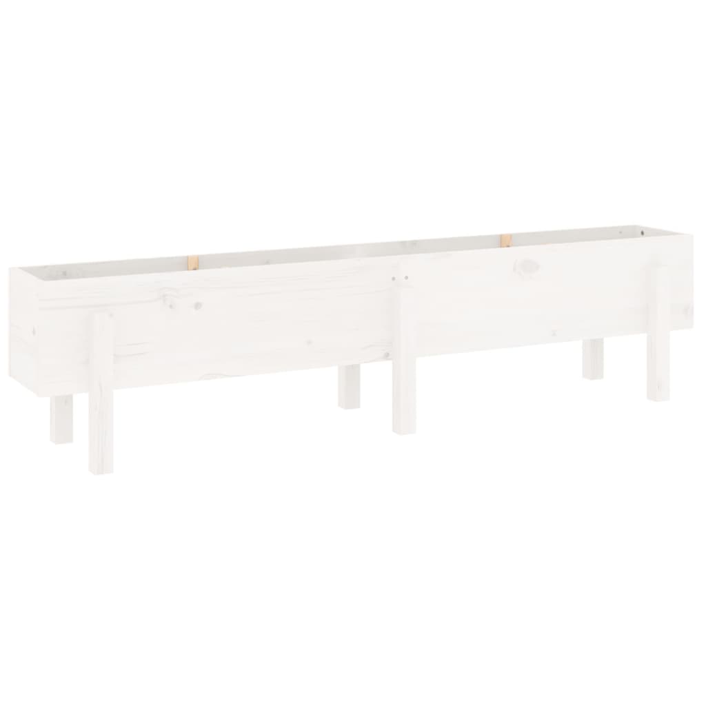 vidaXL Strat înălțat de grădină, alb, 160x30x38 cm, lemn masiv de pin vidaXL Strat înălțat de grădină, alb, 160x30x38 cm, lemn masiv de pin