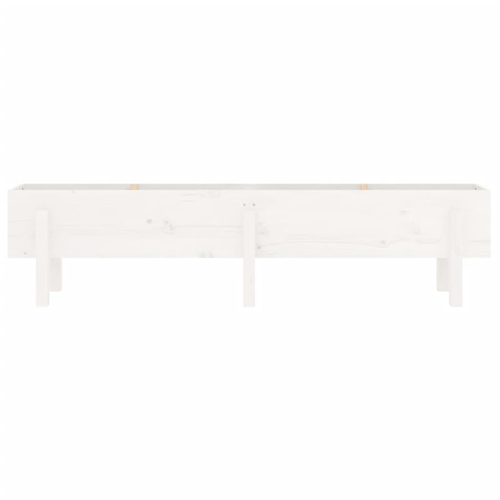 vidaXL Strat înălțat de grădină, alb, 160x30x38 cm, lemn masiv de pin vidaXL Strat înălțat de grădină, alb, 160x30x38 cm, lemn masiv de pin