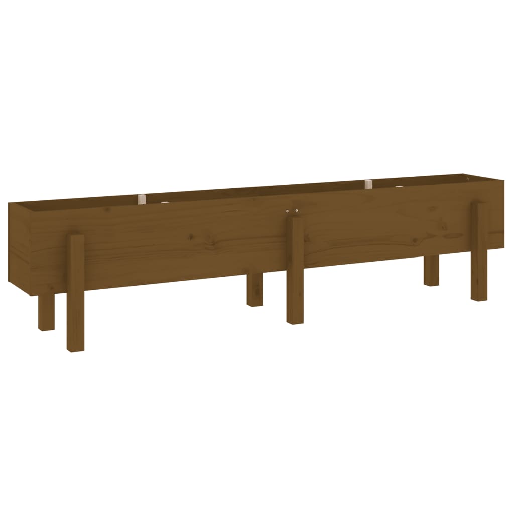 vidaXL Strat înălțat de grădină maro miere 160x30x38 cm lemn masiv pin