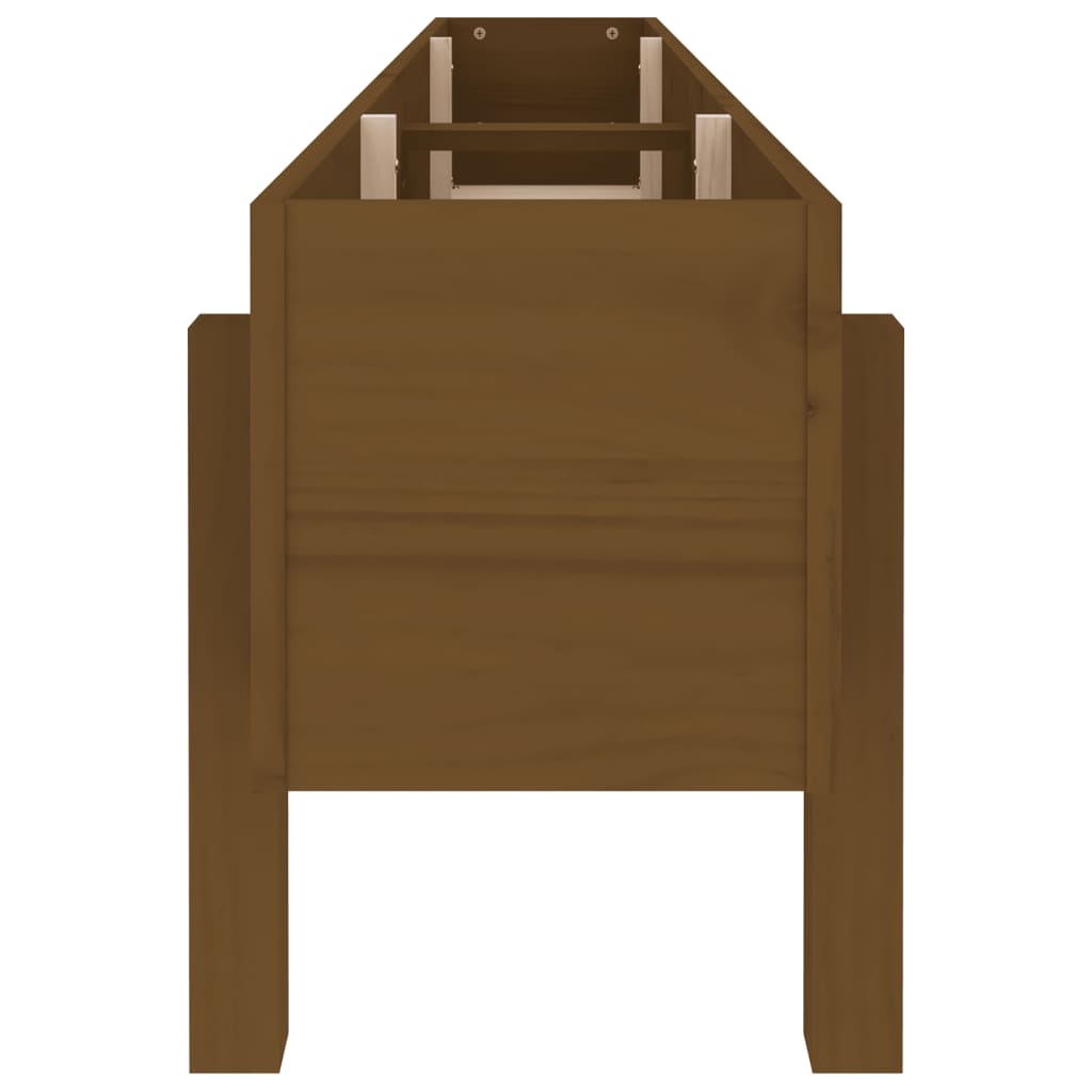 vidaXL Strat înălțat de grădină maro miere 160x30x38 cm lemn masiv pin