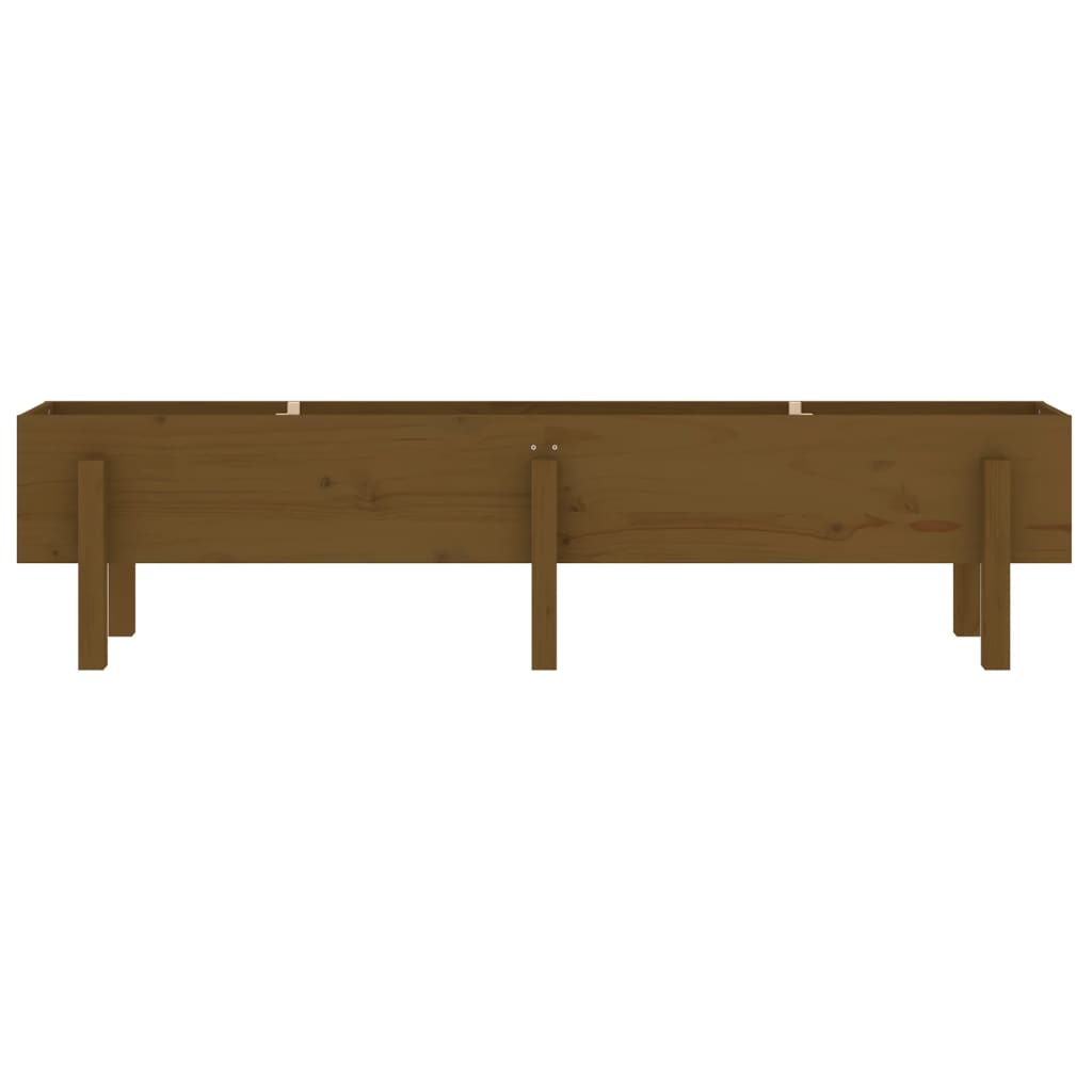 vidaXL Strat înălțat de grădină maro miere 160x30x38 cm lemn masiv pin