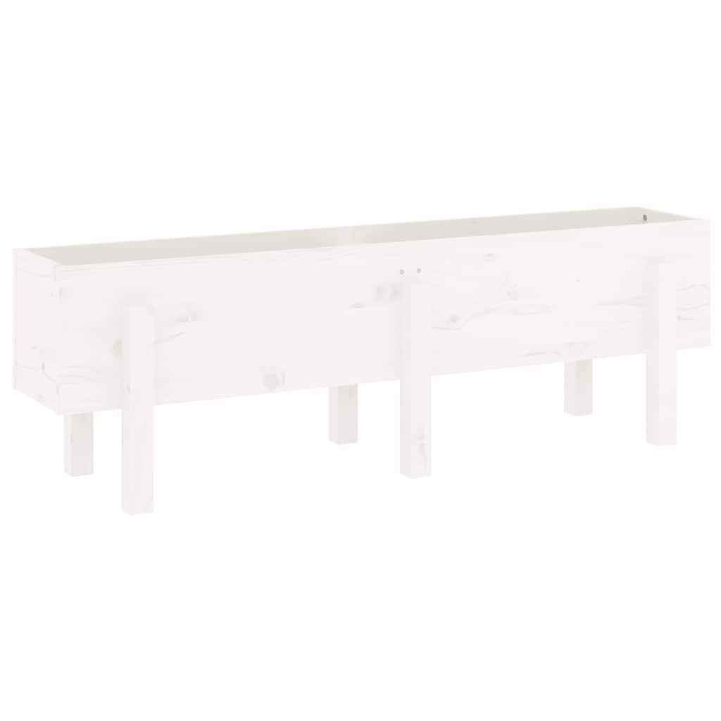 vidaXL Strat înălțat de grădină, alb, 121x30x38 cm, lemn masiv de pin vidaXL Strat înălțat de grădină, alb, 121x30x38 cm, lemn masiv de pin