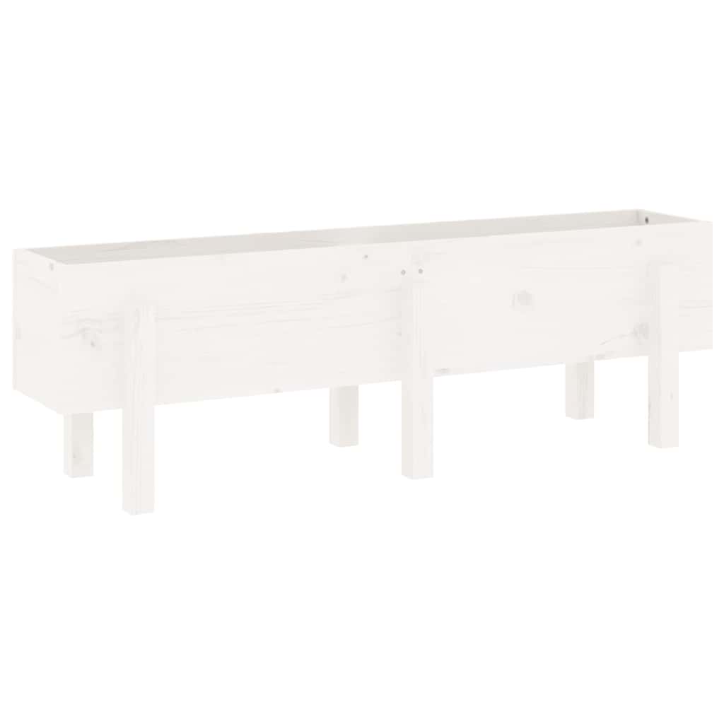vidaXL Strat înălțat de grădină, alb, 121x30x38 cm, lemn masiv de pin vidaXL Strat înălțat de grădină, alb, 121x30x38 cm, lemn masiv de pin