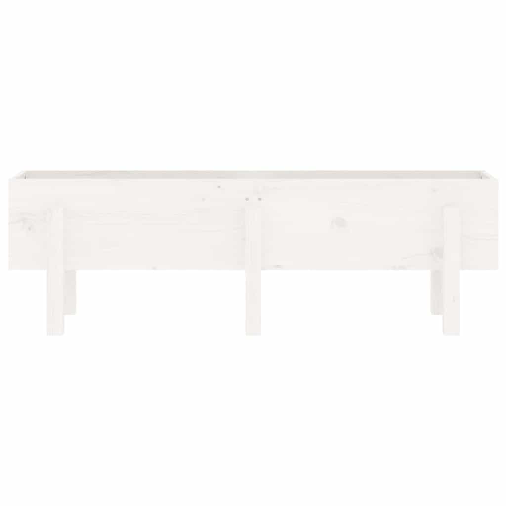 vidaXL Strat înălțat de grădină, alb, 121x30x38 cm, lemn masiv de pin vidaXL Strat înălțat de grădină, alb, 121x30x38 cm, lemn masiv de pin