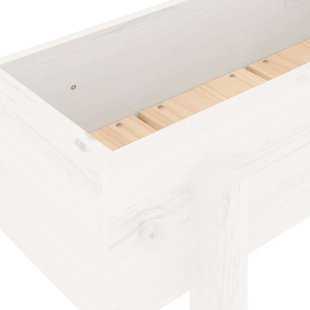 vidaXL Strat înălțat de grădină, alb, 121x30x38 cm, lemn masiv de pin vidaXL Strat înălțat de grădină, alb, 121x30x38 cm, lemn masiv de pin