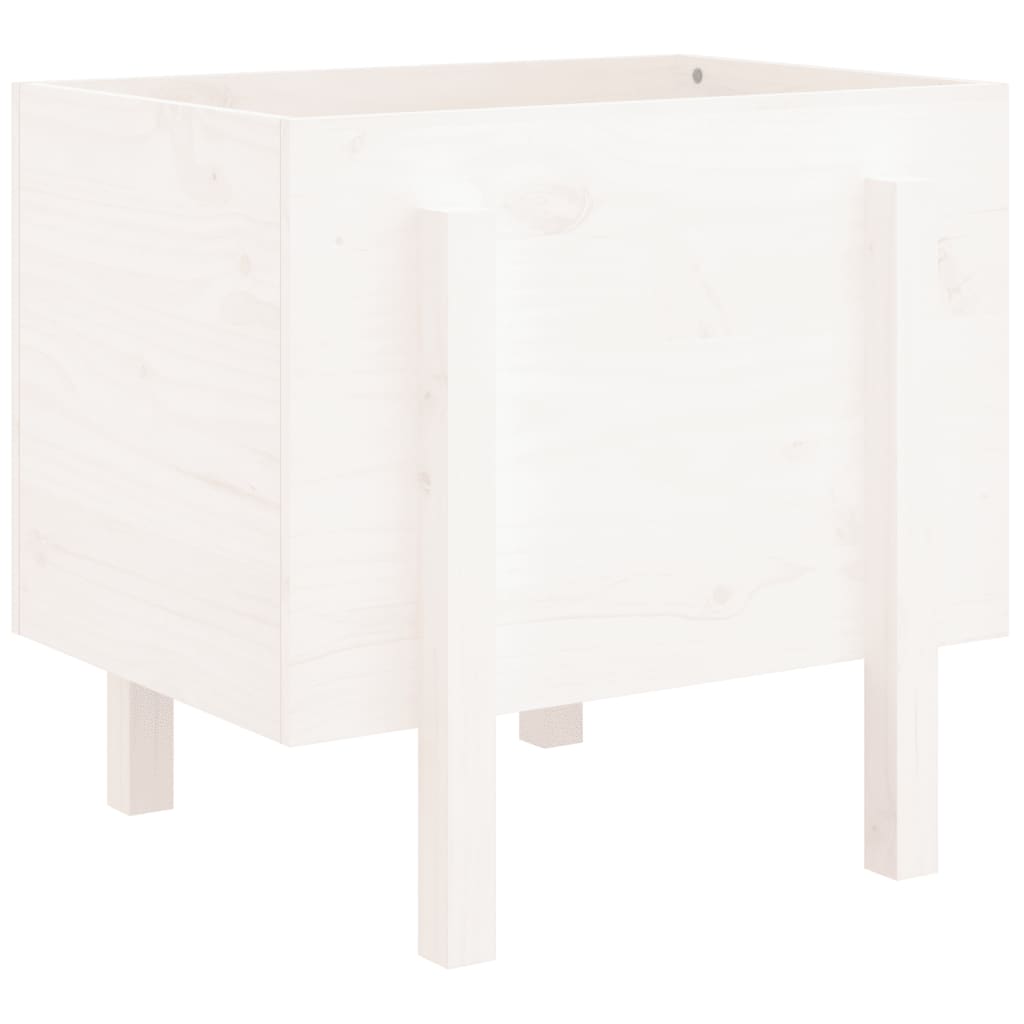 vidaXL Jardinieră de grădină, alb, 62x50x57 cm, lemn masiv de pin vidaXL Jardinieră de grădină, alb, 62x50x57 cm, lemn masiv de pin