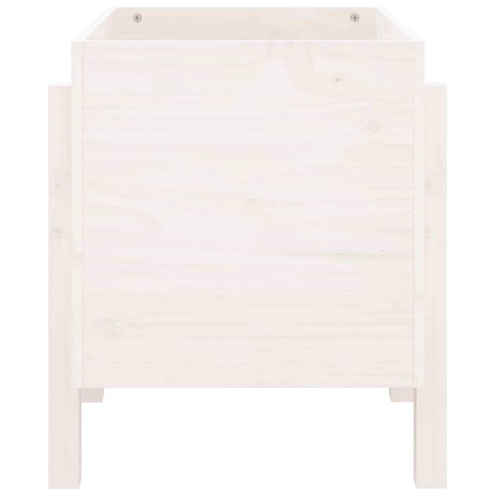 vidaXL Jardinieră de grădină, alb, 62x50x57 cm, lemn masiv de pin vidaXL Jardinieră de grădină, alb, 62x50x57 cm, lemn masiv de pin