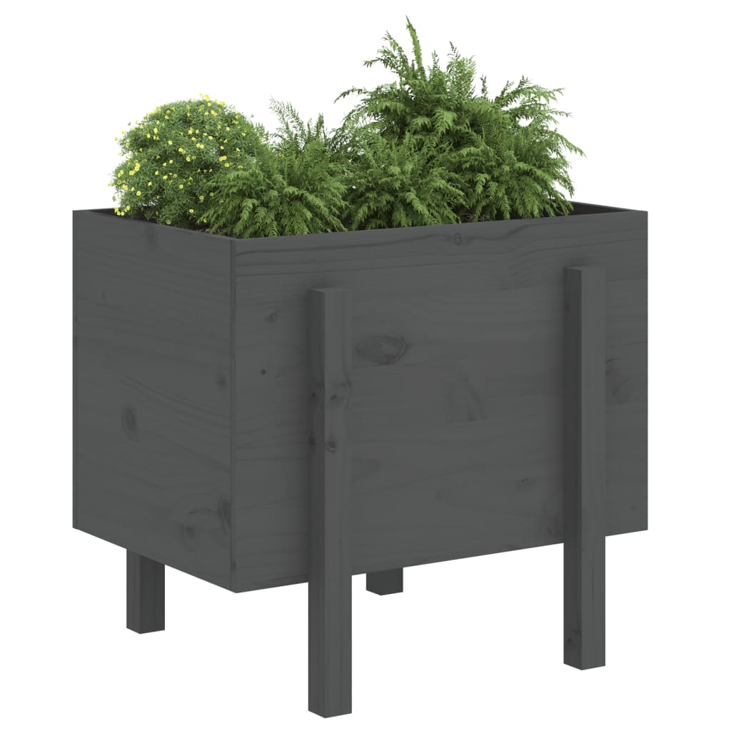 vidaXL Jardinieră de grădină, gri, 62x50x57 cm, lemn masiv pin vidaXL Jardinieră de grădină, gri, 62x50x57 cm, lemn masiv pin