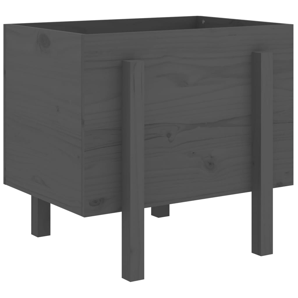 vidaXL Jardinieră de grădină, gri, 62x50x57 cm, lemn masiv pin vidaXL Jardinieră de grădină, gri, 62x50x57 cm, lemn masiv pin