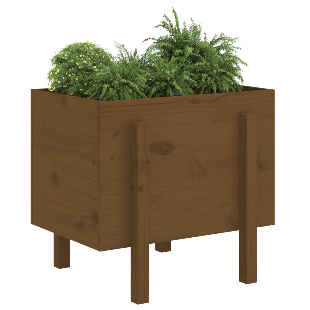 vidaXL Jardinieră de grădină, maro miere, 62x50x57 cm, lemn masiv pin vidaXL Jardinieră de grădină, maro miere, 62x50x57 cm, lemn masiv pin