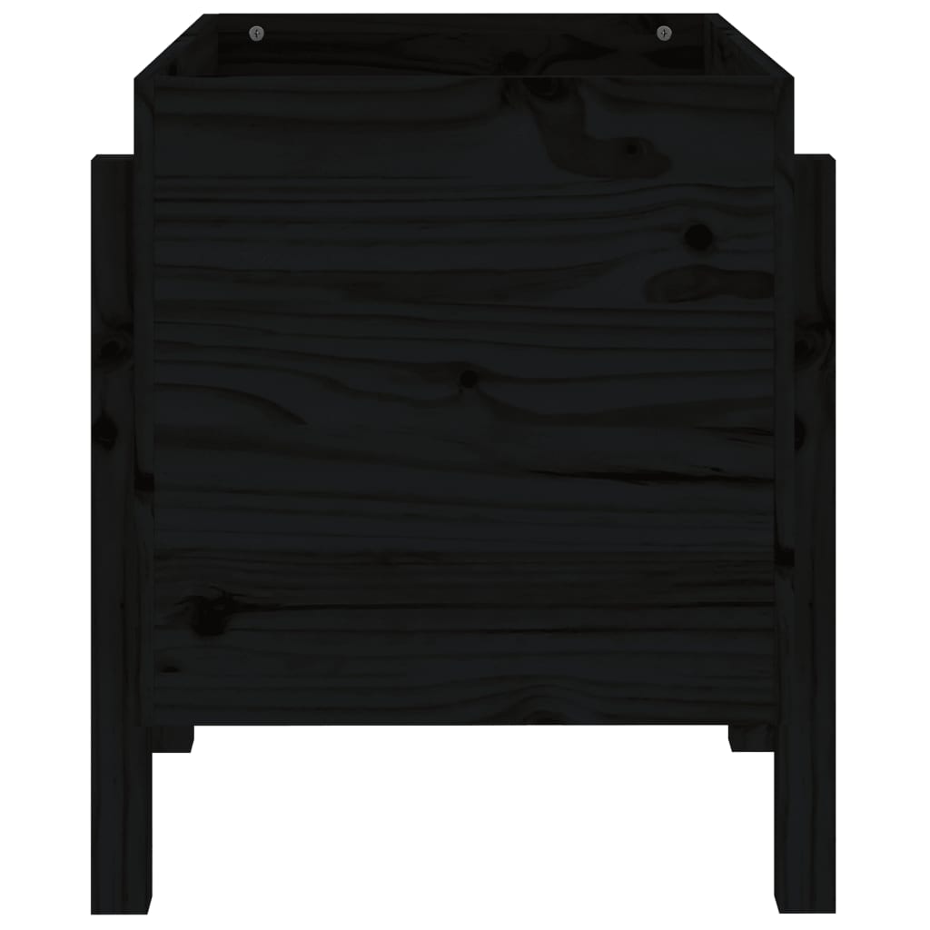vidaXL Jardinieră de grădină, negru, 62x50x57 cm, lemn masiv pin