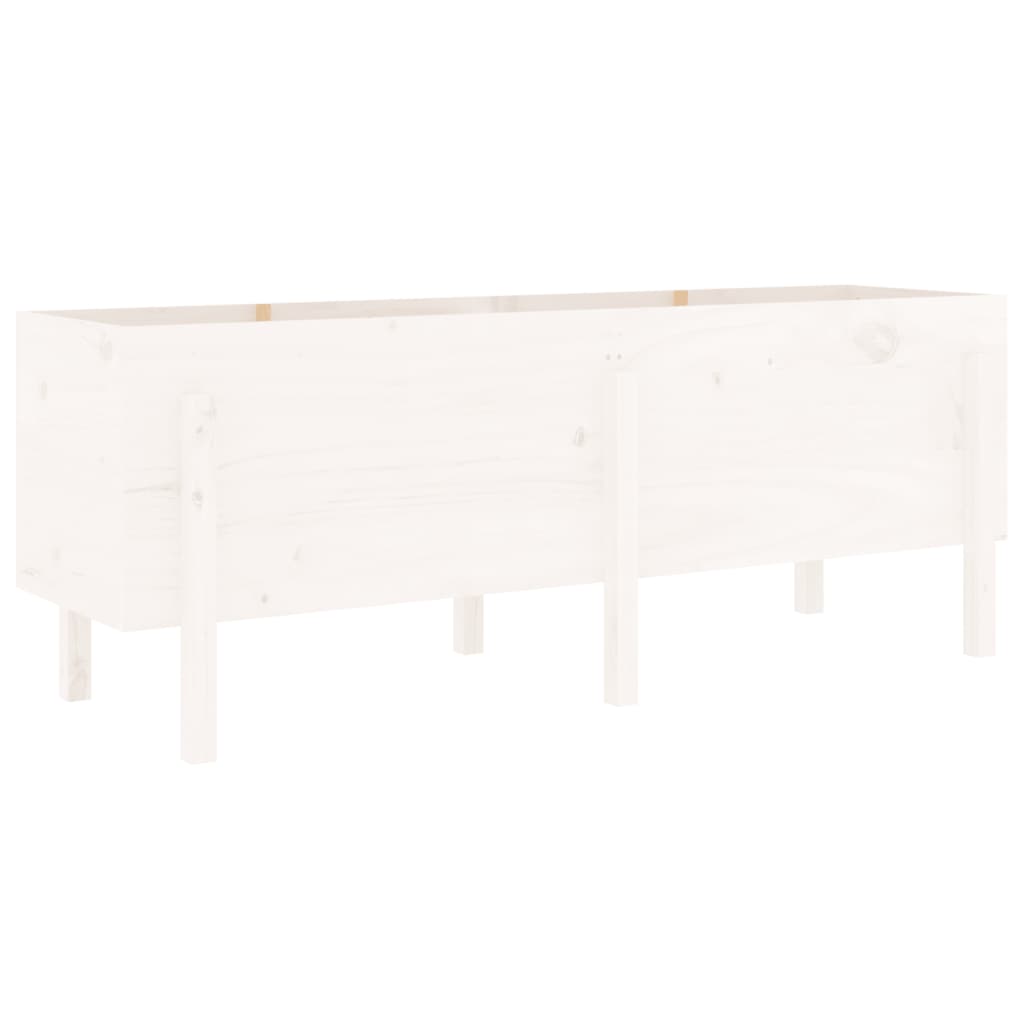 vidaXL Strat înălțat de grădină, alb, 160x50x57 cm, lemn masiv de pin vidaXL Strat înălțat de grădină, alb, 160x50x57 cm, lemn masiv de pin