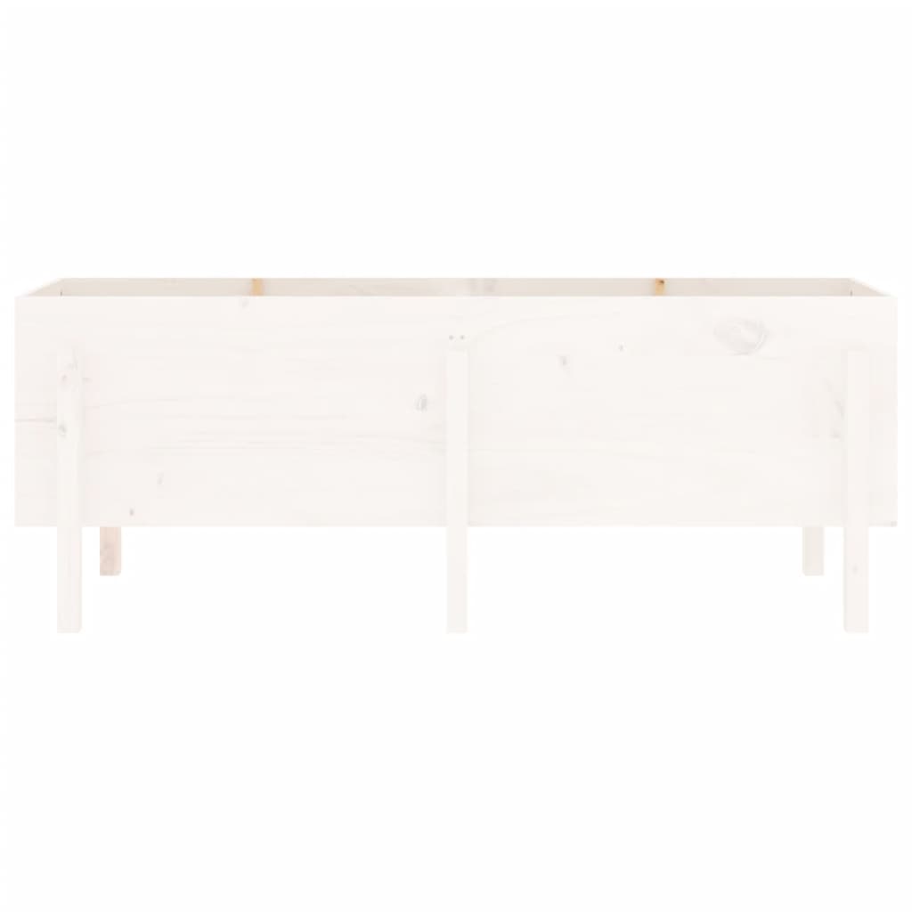 vidaXL Strat înălțat de grădină, alb, 160x50x57 cm, lemn masiv de pin vidaXL Strat înălțat de grădină, alb, 160x50x57 cm, lemn masiv de pin