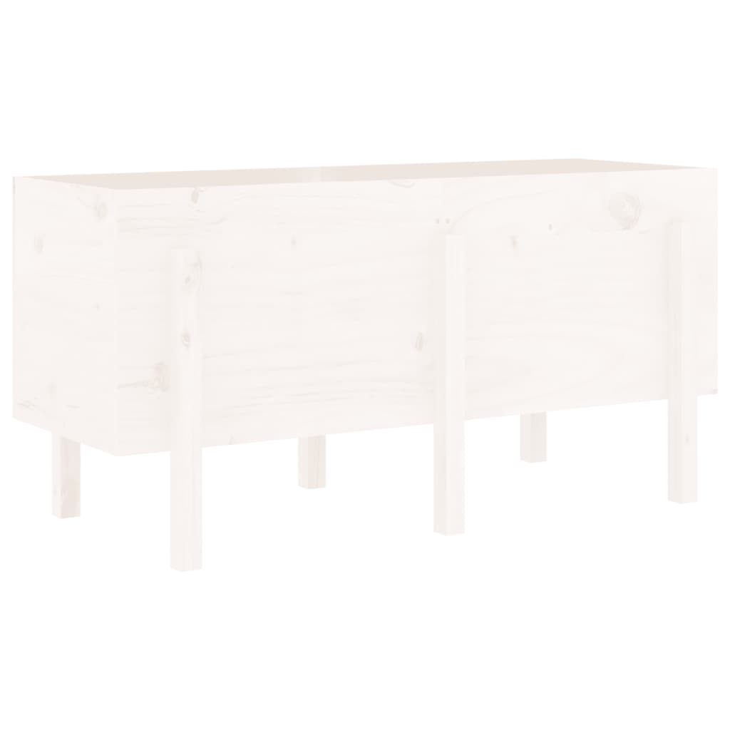 vidaXL Strat înălțat de grădină, alb, 121x50x57 cm, lemn masiv de pin vidaXL Strat înălțat de grădină, alb, 121x50x57 cm, lemn masiv de pin