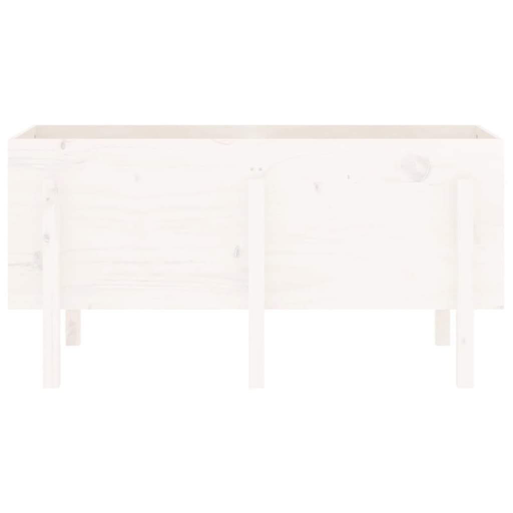 vidaXL Strat înălțat de grădină, alb, 121x50x57 cm, lemn masiv de pin vidaXL Strat înălțat de grădină, alb, 121x50x57 cm, lemn masiv de pin