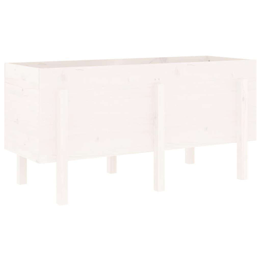 vidaXL Strat înălțat de grădină, alb, 121x50x57 cm, lemn masiv de pin vidaXL Strat înălțat de grădină, alb, 121x50x57 cm, lemn masiv de pin