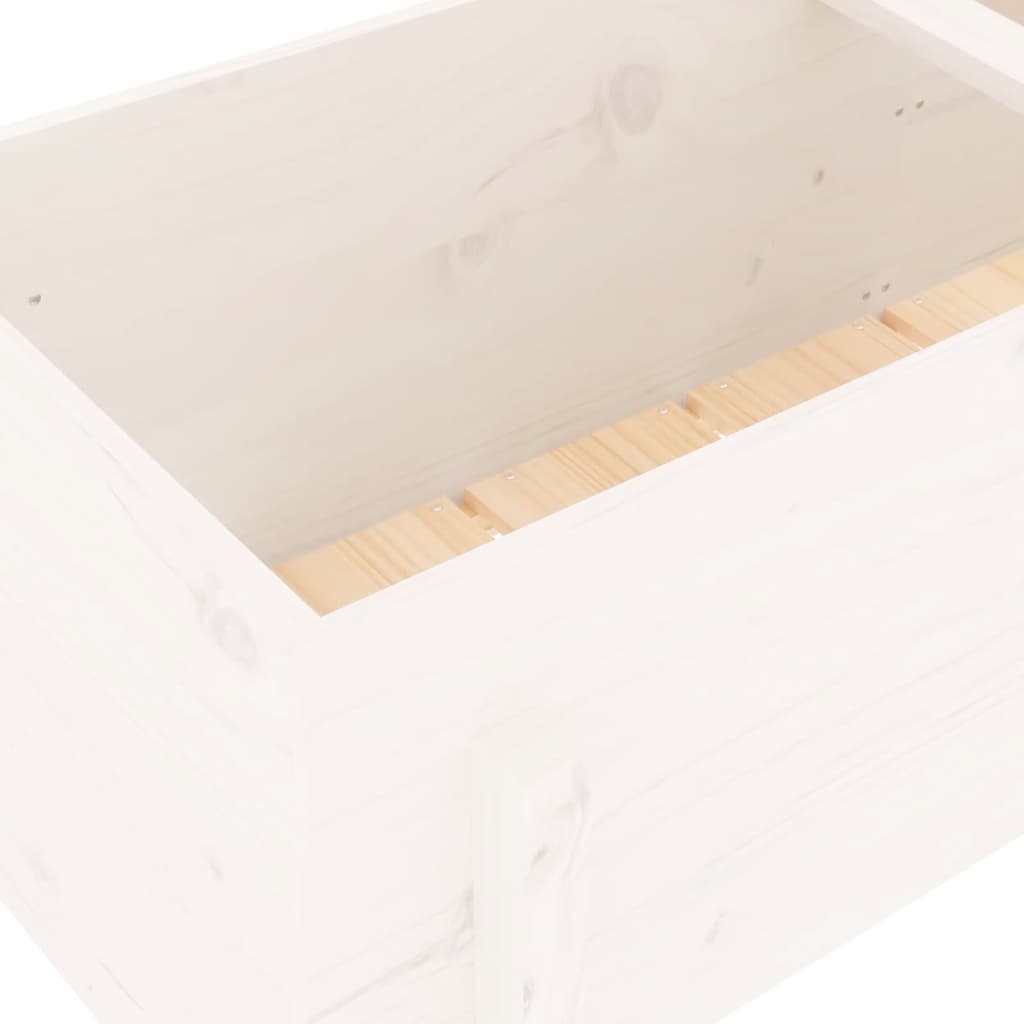 vidaXL Strat înălțat de grădină, alb, 121x50x57 cm, lemn masiv de pin vidaXL Strat înălțat de grădină, alb, 121x50x57 cm, lemn masiv de pin