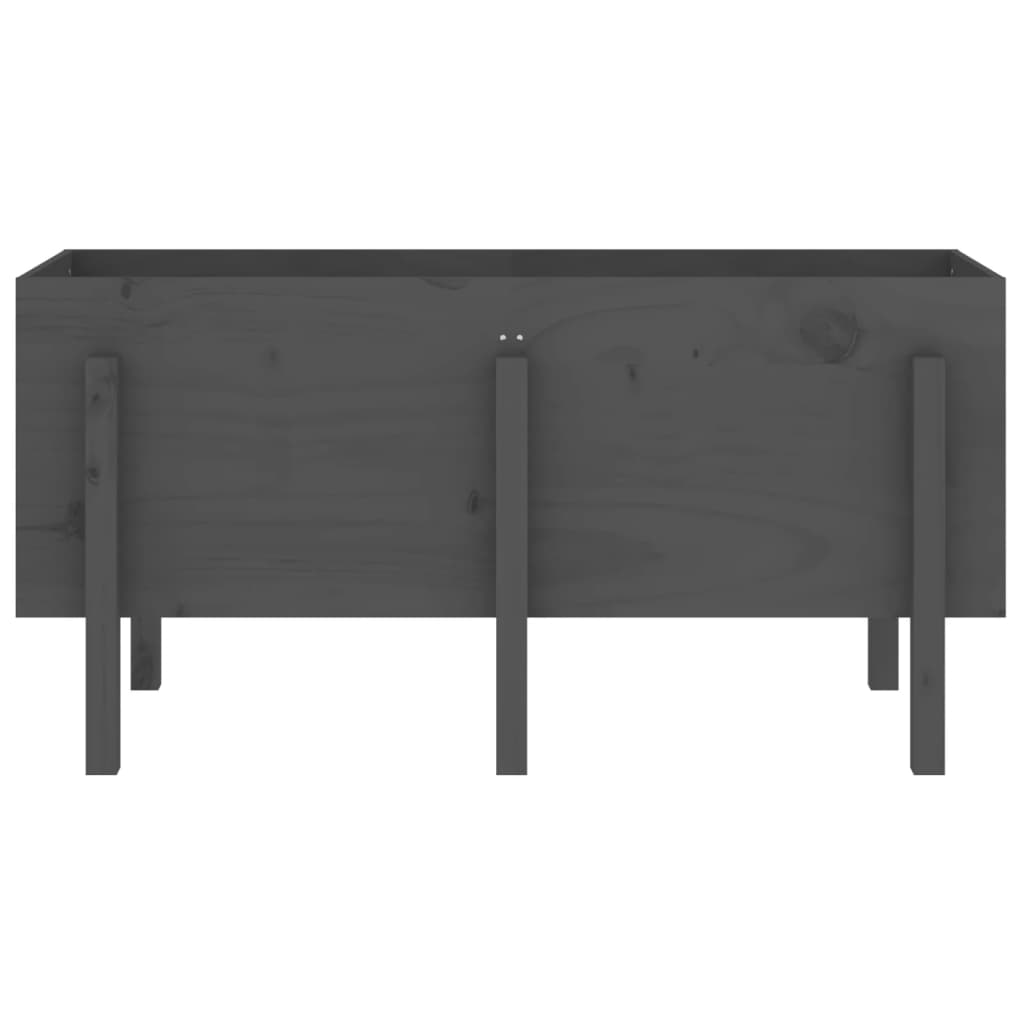 vidaXL Strat înălțat de grădină, gri, 121x50x57 cm, lemn masiv de pin vidaXL Strat înălțat de grădină, gri, 121x50x57 cm, lemn masiv de pin