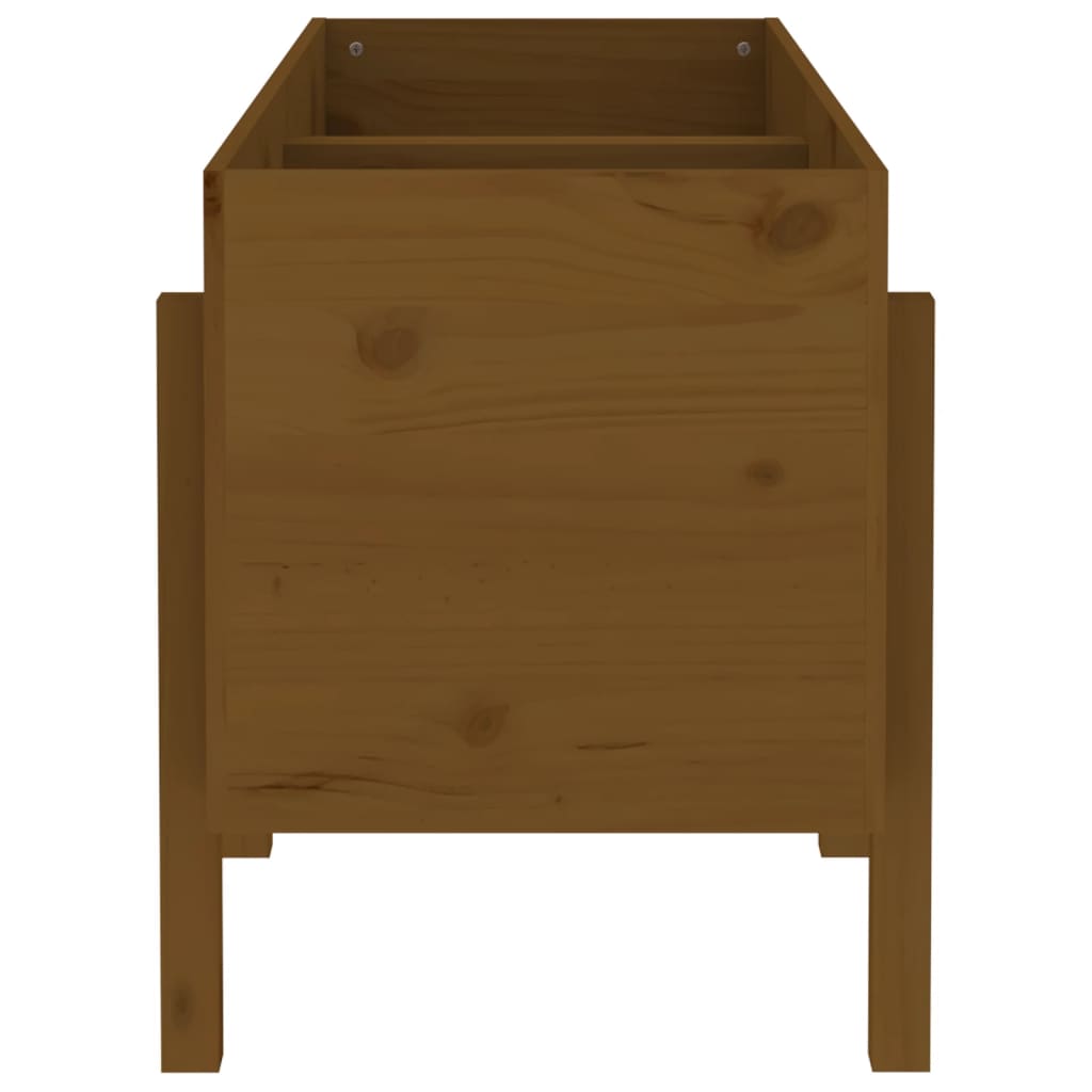 vidaXL Strat înălțat de grădină maro miere 121x50x57 cm lemn masiv pin