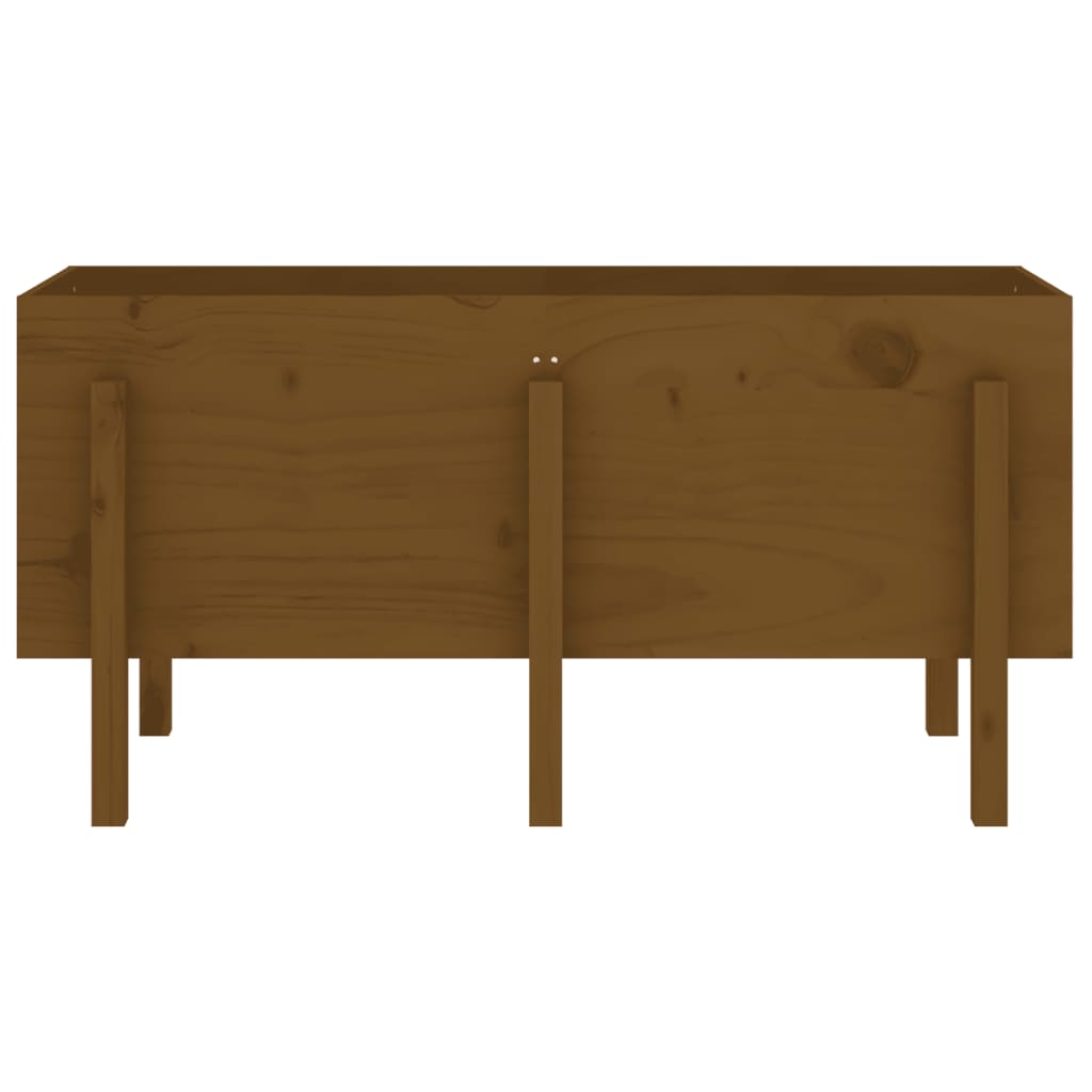 vidaXL Strat înălțat de grădină maro miere 121x50x57 cm lemn masiv pin