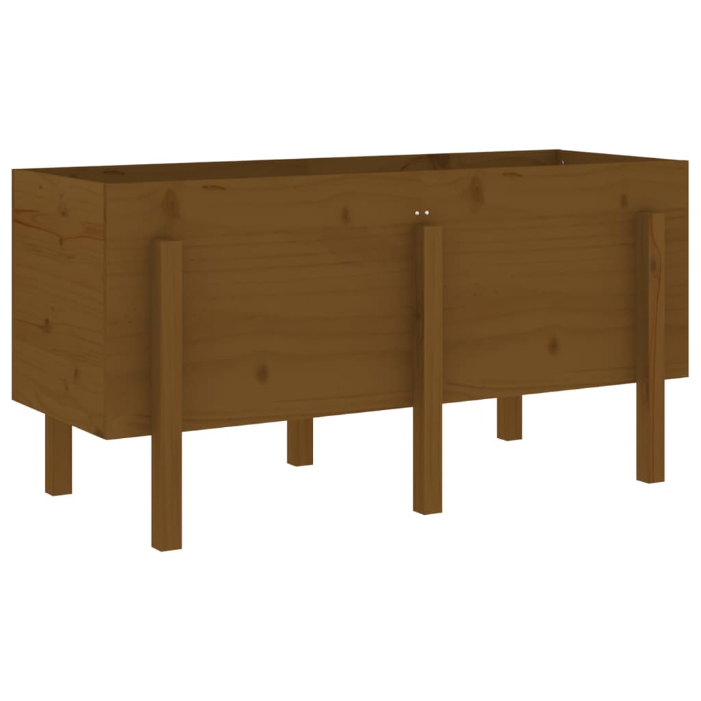 vidaXL Strat înălțat de grădină maro miere 121x50x57 cm lemn masiv pin