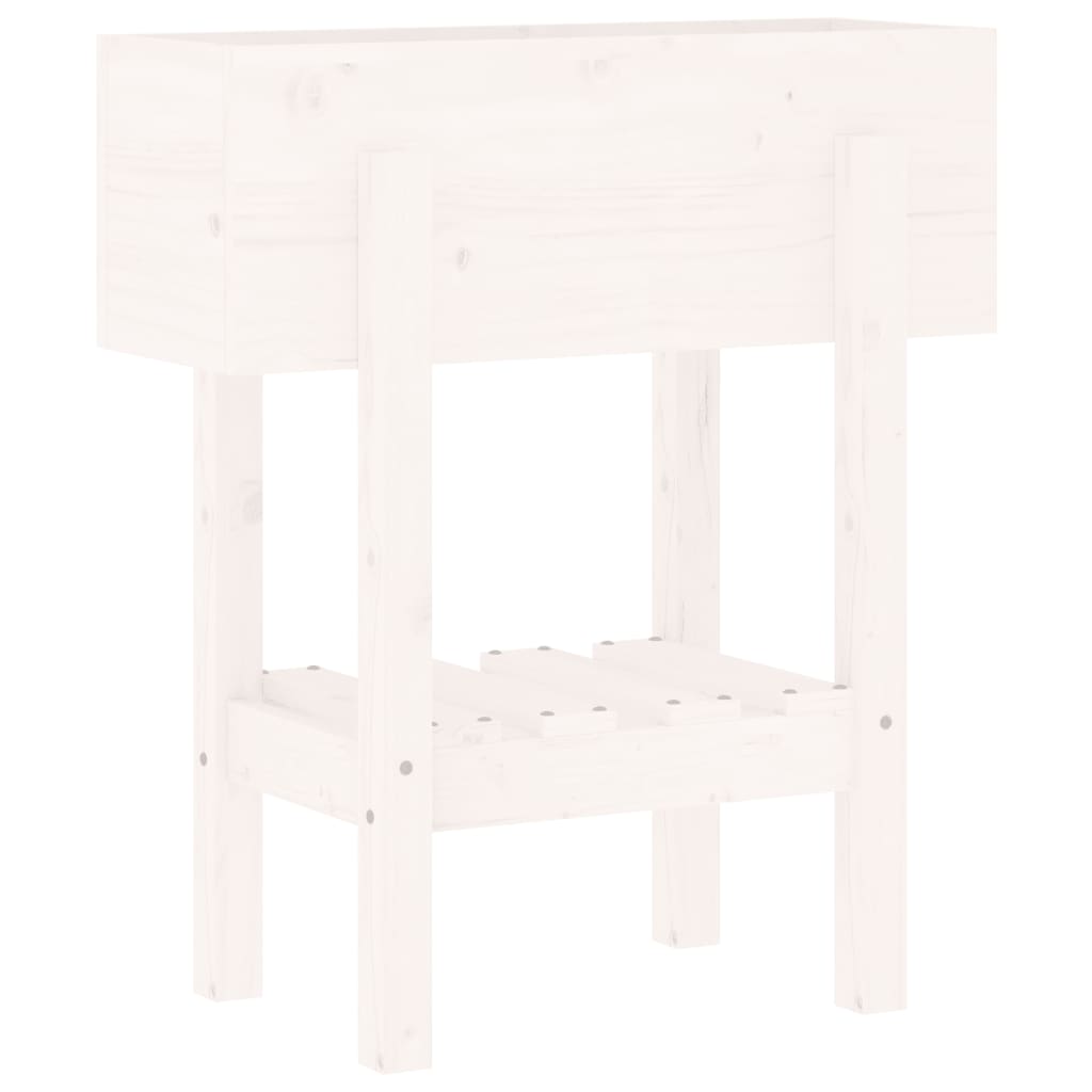 vidaXL Jardinieră de grădină, alb, 62x30x69 cm, lemn masiv de pin vidaXL Jardinieră de grădină, alb, 62x30x69 cm, lemn masiv de pin