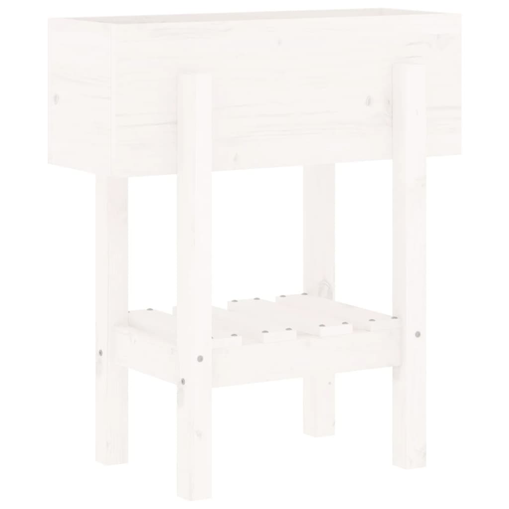 vidaXL Jardinieră de grădină, alb, 62x30x69 cm, lemn masiv de pin vidaXL Jardinieră de grădină, alb, 62x30x69 cm, lemn masiv de pin