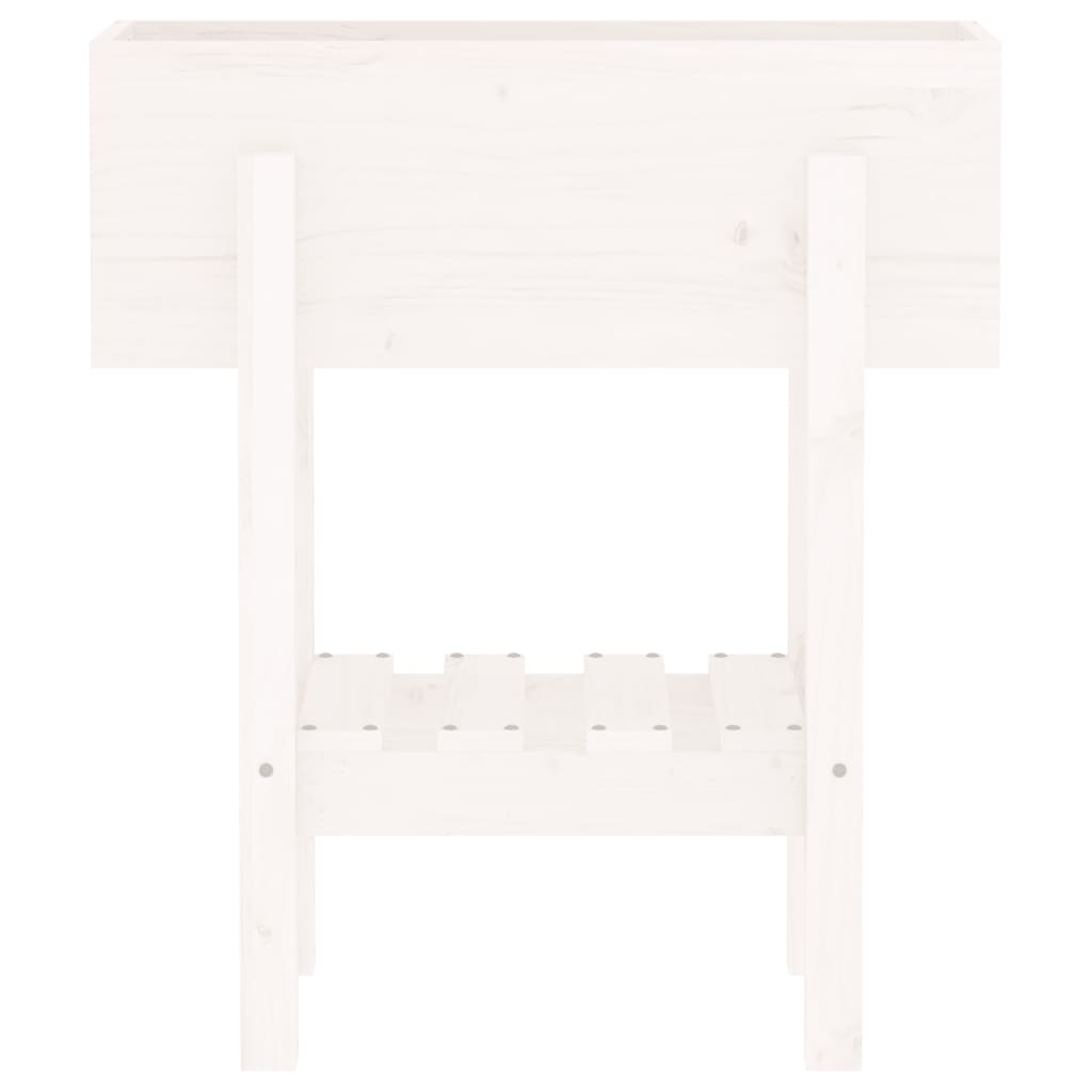 vidaXL Jardinieră de grădină, alb, 62x30x69 cm, lemn masiv de pin vidaXL Jardinieră de grădină, alb, 62x30x69 cm, lemn masiv de pin