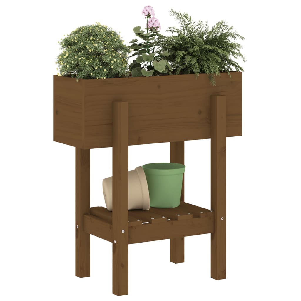 vidaXL Jardinieră de grădină, maro miere, 62x30x69 cm, lemn masiv pin vidaXL Jardinieră de grădină, maro miere, 62x30x69 cm, lemn masiv pin