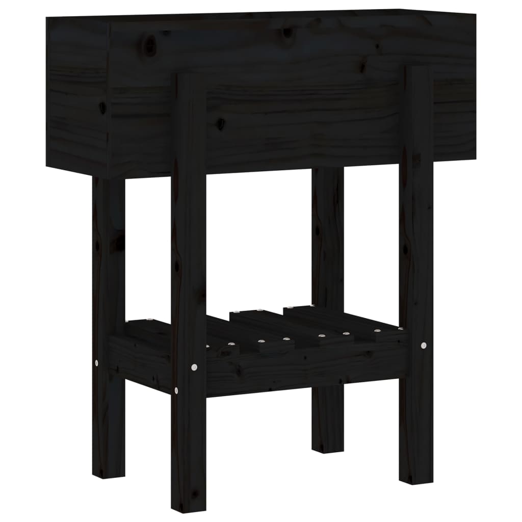 vidaXL Jardinieră de grădină, negru, 62x30x69 cm, lemn masiv pin
