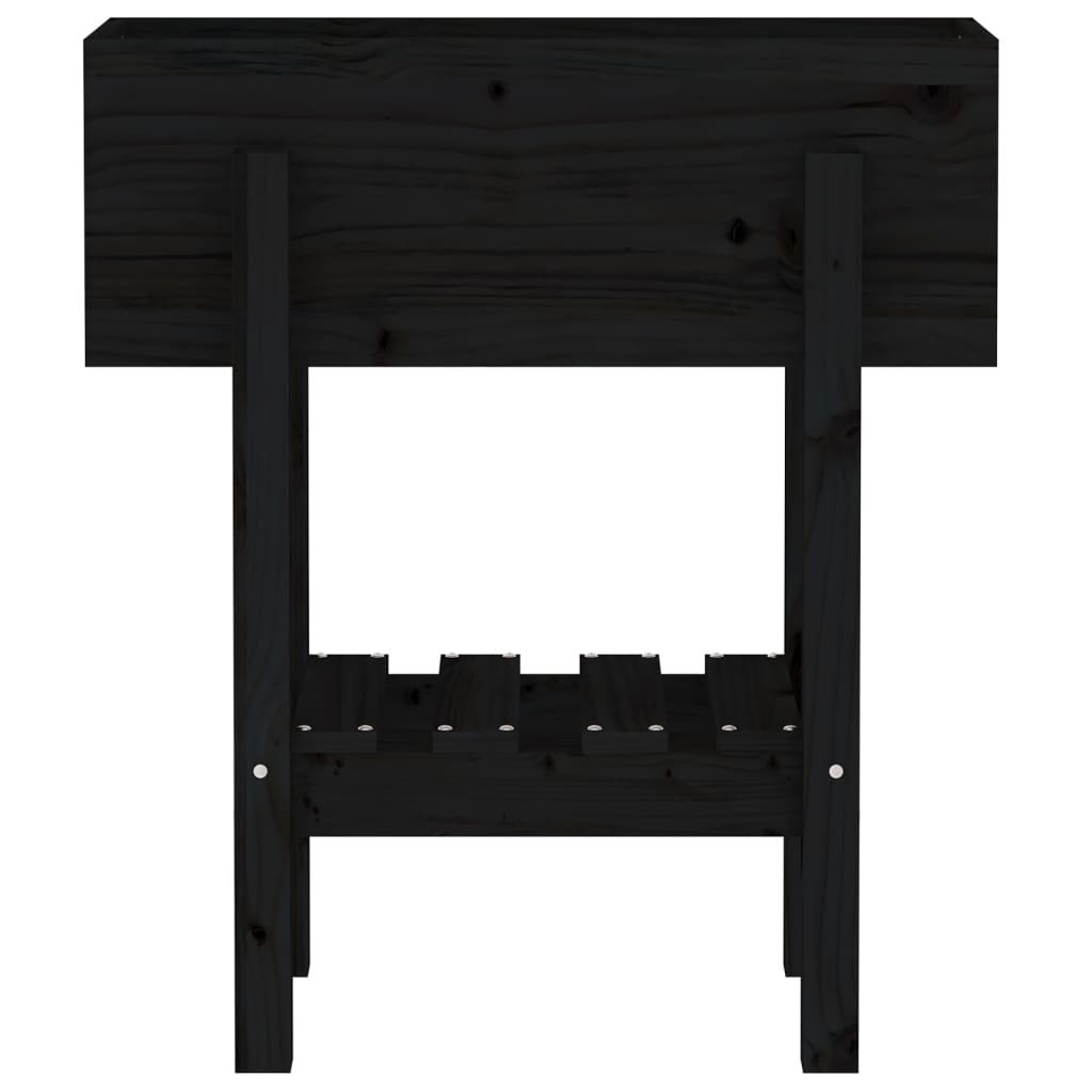 vidaXL Jardinieră de grădină, negru, 62x30x69 cm, lemn masiv pin