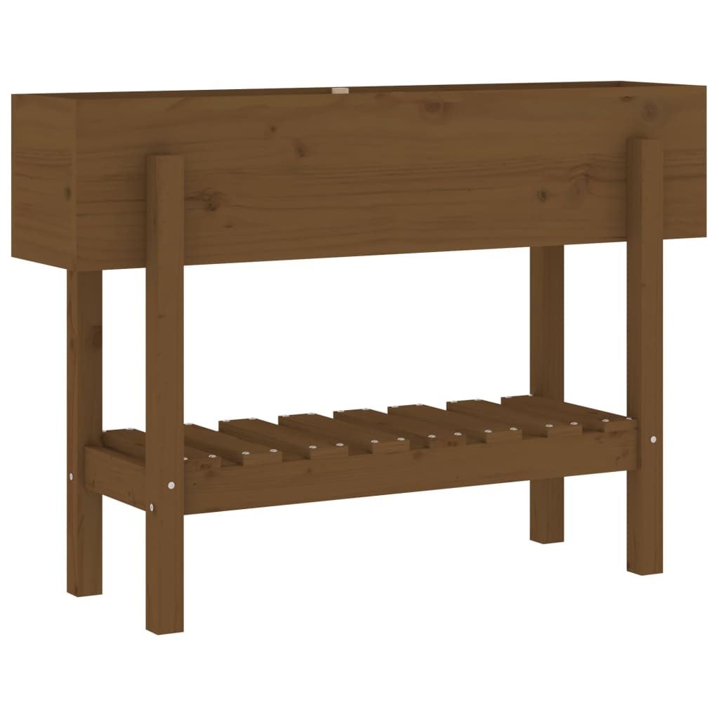 vidaXL Strat înălțat de grădină maro miere 101x30x69 cm lemn masiv pin vidaXL Strat înălțat de grădină maro miere 101x30x69 cm lemn masiv pin