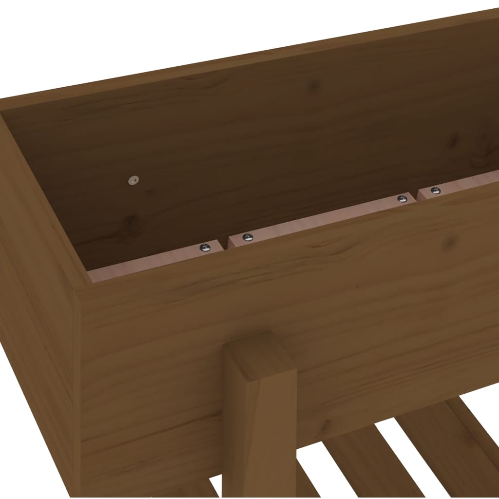 vidaXL Strat înălțat de grădină maro miere 101x30x69 cm lemn masiv pin vidaXL Strat înălțat de grădină maro miere 101x30x69 cm lemn masiv pin