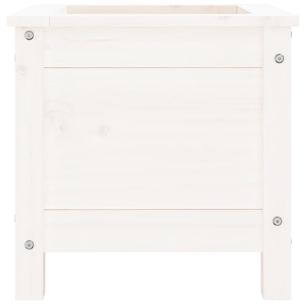 vidaXL Jardinieră de grădină, alb, 40x40x39 cm, lemn masiv de pin vidaXL Jardinieră de grădină, alb, 40x40x39 cm, lemn masiv de pin