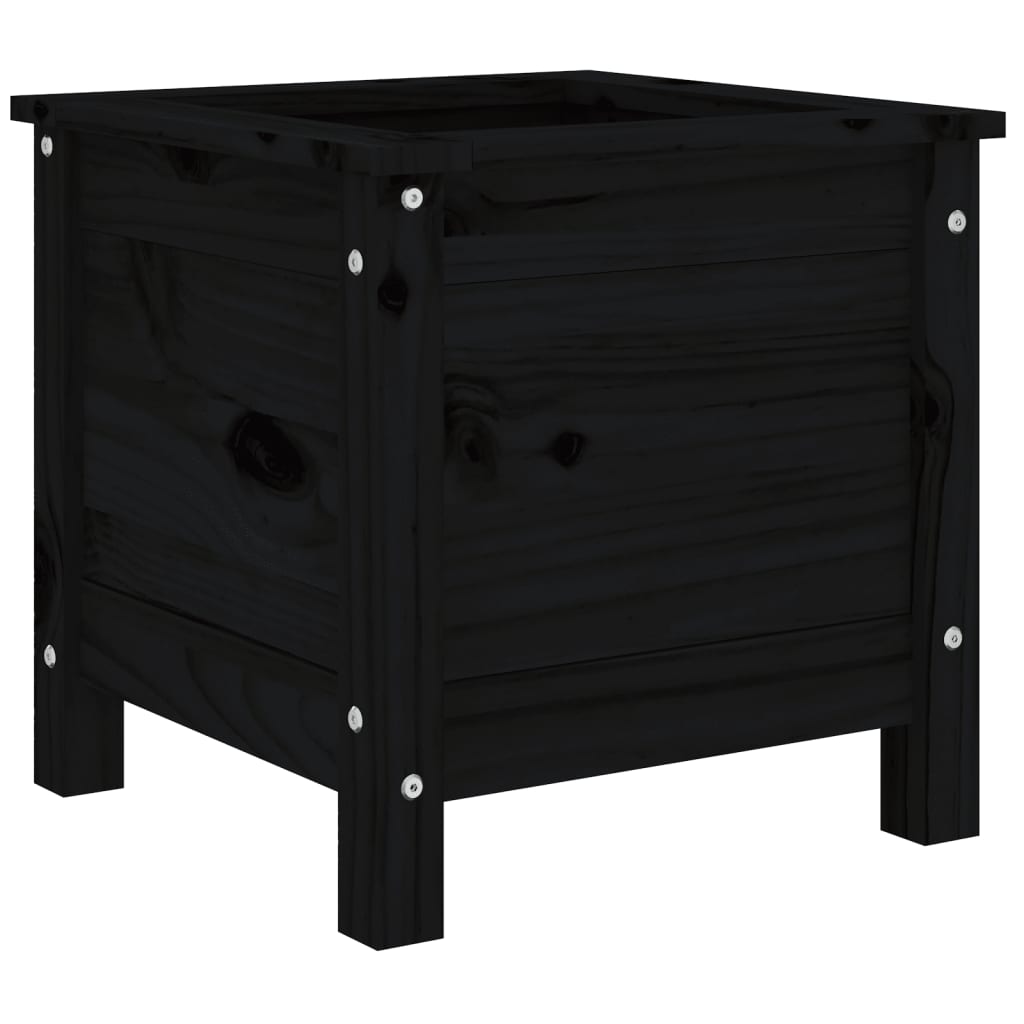 vidaXL Jardinieră de grădină, negru, 40x40x39 cm, lemn masiv pin vidaXL Jardinieră de grădină, negru, 40x40x39 cm, lemn masiv pin