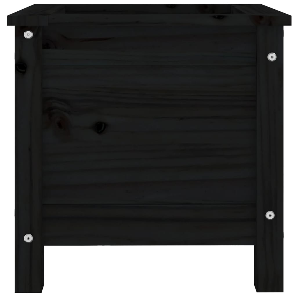 vidaXL Jardinieră de grădină, negru, 40x40x39 cm, lemn masiv pin vidaXL Jardinieră de grădină, negru, 40x40x39 cm, lemn masiv pin