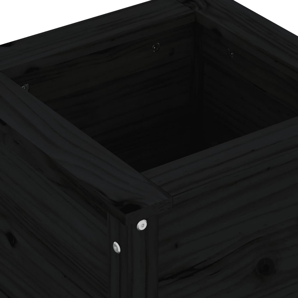 vidaXL Jardinieră de grădină, negru, 40x40x39 cm, lemn masiv pin vidaXL Jardinieră de grădină, negru, 40x40x39 cm, lemn masiv pin