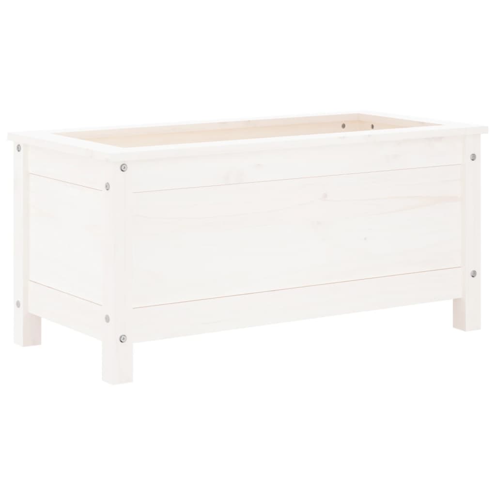 vidaXL Jardinieră de grădină, alb, 82,5x40x39 cm, lemn masiv de pin vidaXL Jardinieră de grădină, alb, 82,5x40x39 cm, lemn masiv de pin