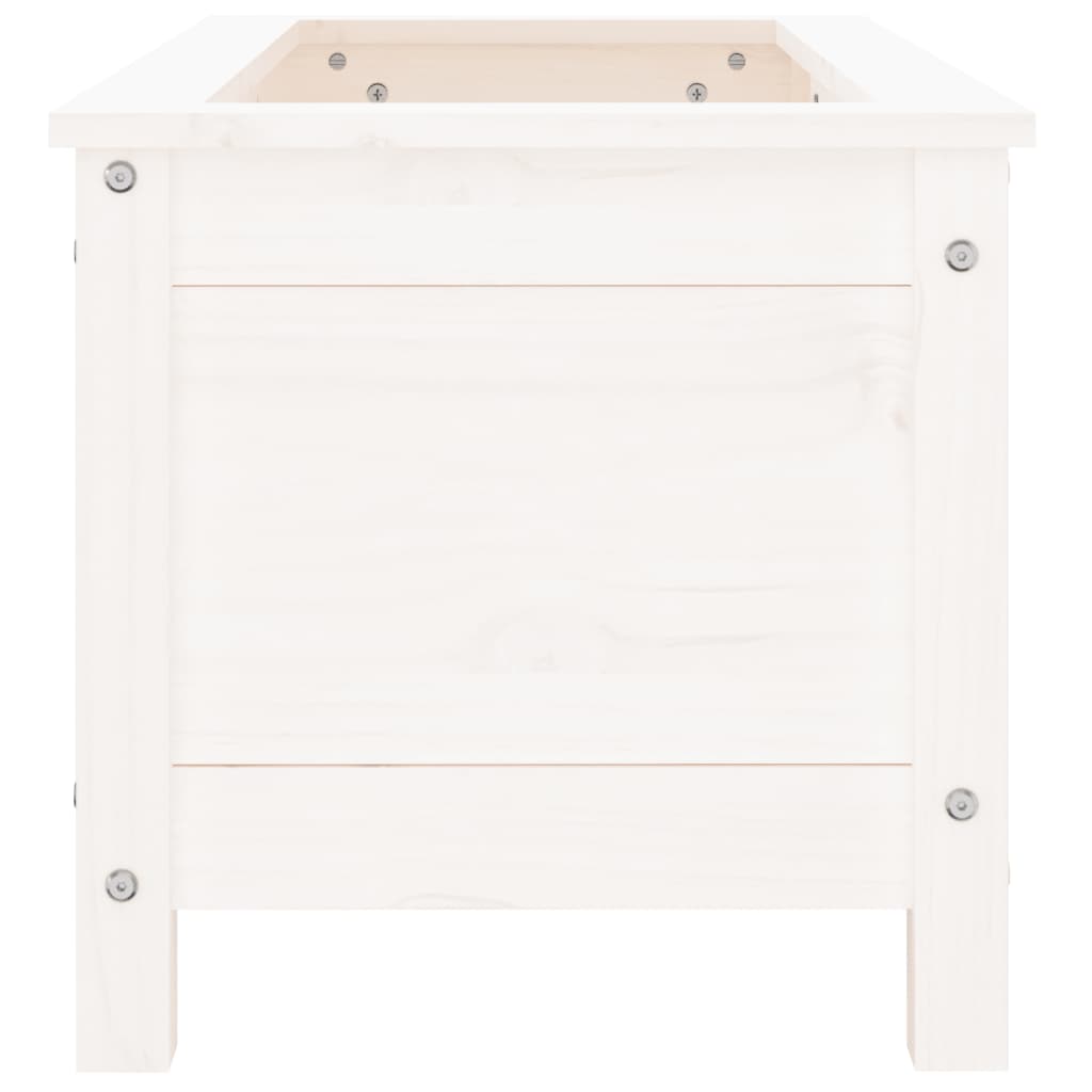 vidaXL Jardinieră de grădină, alb, 82,5x40x39 cm, lemn masiv de pin vidaXL Jardinieră de grădină, alb, 82,5x40x39 cm, lemn masiv de pin