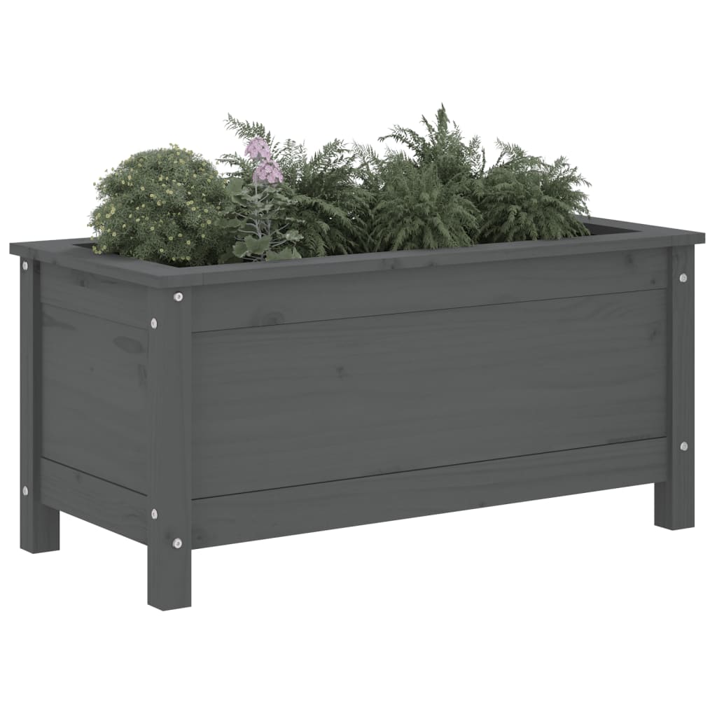 vidaXL Jardinieră de grădină, gri, 82,5x40x39 cm, lemn masiv pin vidaXL Jardinieră de grădină, gri, 82,5x40x39 cm, lemn masiv pin