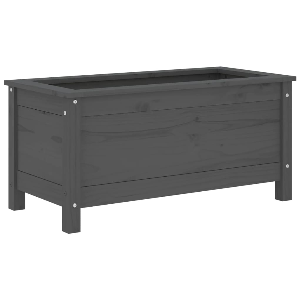 vidaXL Jardinieră de grădină, gri, 82,5x40x39 cm, lemn masiv pin vidaXL Jardinieră de grădină, gri, 82,5x40x39 cm, lemn masiv pin