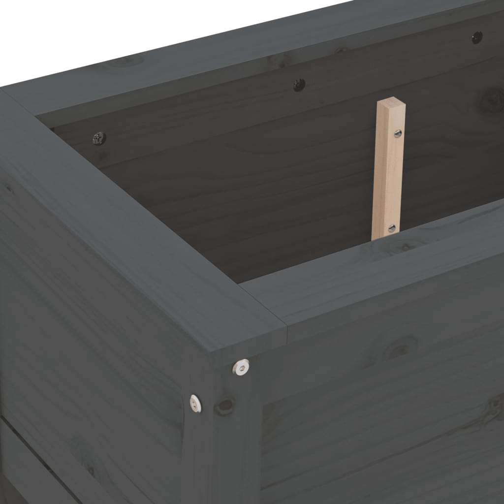 vidaXL Jardinieră de grădină, gri, 82,5x40x39 cm, lemn masiv pin vidaXL Jardinieră de grădină, gri, 82,5x40x39 cm, lemn masiv pin