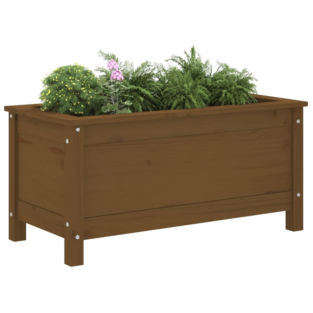 vidaXL Jardinieră de grădină, maro miere, 82,5x40x39 cm lemn masiv pin vidaXL Jardinieră de grădină, maro miere, 82,5x40x39 cm lemn masiv pin
