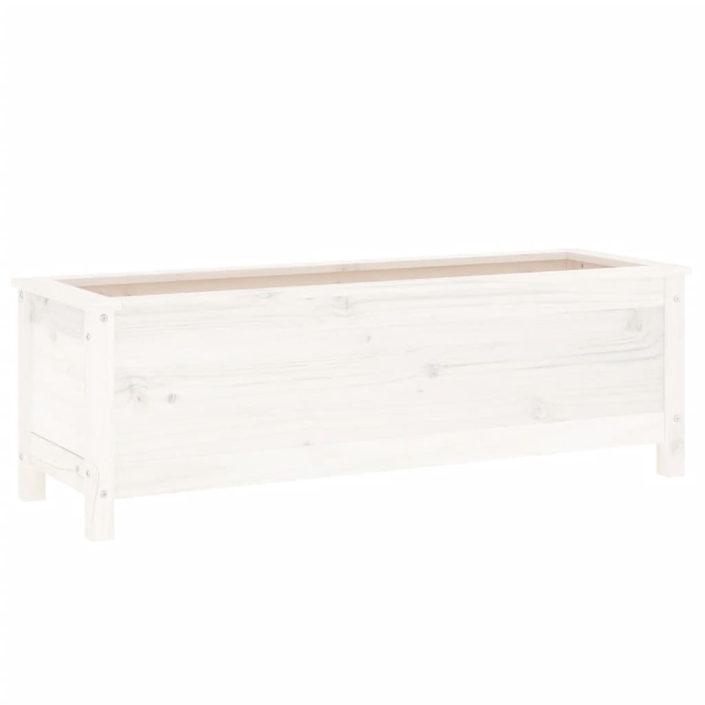 vidaXL Strat înălțat de grădină, alb, 119,5x40x39 cm, lemn masiv pin vidaXL Strat înălțat de grădină, alb, 119,5x40x39 cm, lemn masiv pin