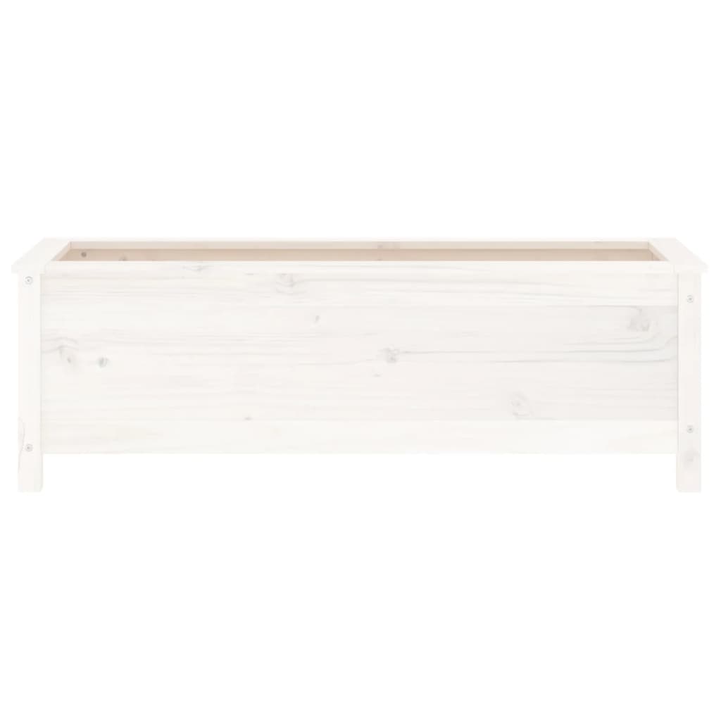 vidaXL Strat înălțat de grădină, alb, 119,5x40x39 cm, lemn masiv pin vidaXL Strat înălțat de grădină, alb, 119,5x40x39 cm, lemn masiv pin