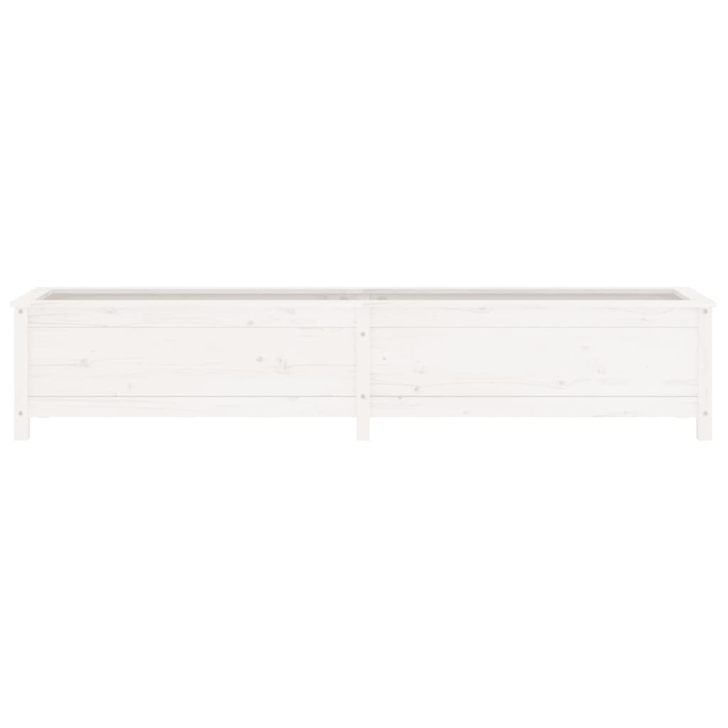 vidaXL Strat înălțat de grădină, alb, 199,5x40x39 cm, lemn masiv pin vidaXL Strat înălțat de grădină, alb, 199,5x40x39 cm, lemn masiv pin